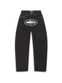 Corteiz Island Baggy Jeans Washed Black one-kickz