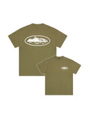Corteiz Island Puff Print Tee Olive one-kickz