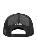 Corteiz Island Puff Print Trucker Hat White/Black one-kickz