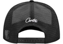 Corteiz Island Puff Print Trucker Hat White/Black one-kickz