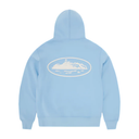 Corteiz Island Puff Print Zip Hoodie Baby Blue