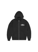 Corteiz Island Puff Print Zip Hoodie Black one-kickz