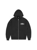 Corteiz Island Puff Print Zip Hoodie Black one-kickz