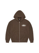 Corteiz Island Puff Print Zip Hoodie Brown one-kickz