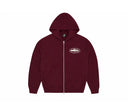 Corteiz Island Puff Print Zip Hoodie Burgundy one-kickz