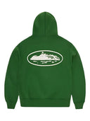 Corteiz Island Puff Print Zip Hoodie Green