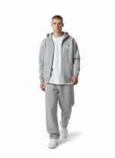 Corteiz Island Puff Print Zip Hoodie 'Heather Grey' one-kickz