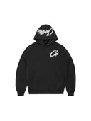 Corteiz Satin C Star Applique Black Hoodie one-kickz