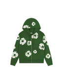 Denim Tears Cotton Wreath Zip Hoodie Green one-kickz