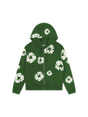Denim Tears Cotton Wreath Zip Hoodie Green one-kickz