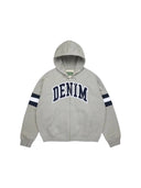 Denim Tears Men's DT Stripe Zip Hoodie Grey one-kickz