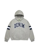 Denim Tears Men's DT Stripe Zip Hoodie Grey one-kickz
