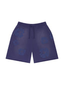 Denim Tears Mono Cotton Wreath Sweat Shorts Washed Blue one-kickz