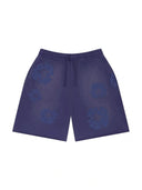 Denim Tears Mono Cotton Wreath Sweat Shorts Washed Blue one-kickz