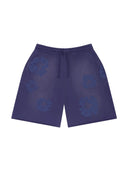 Denim Tears Mono Cotton Wreath Sweat Shorts Washed Blue one-kickz