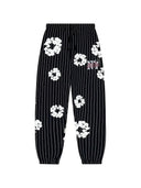 Denim Tears Pinstripe Wreath Sweatpant Black one-kickz