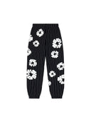 Denim Tears Pinstripe Wreath Sweatpant Black one-kickz