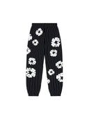 Denim Tears Pinstripe Wreath Sweatpant Black one-kickz