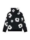 Denim Tears Pinstripe Wreath Zip Hoodie Black one-kickz