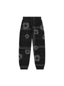 Denim Tears Plaid Cotton Wreath Sweatpants Black one-kickz