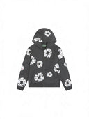 Denim Tears Rhinestone Cotton Wreath Zip Hoodie Vintage Black one-kickz