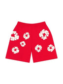 Denim Tears The Cotton Wreath Shorts Red one-kickz