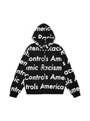 Denim Tears x Arthur Raja Systemic Racism Controls America Zip Up Hoodie Black one-kickz