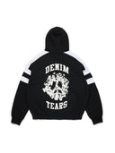 Denim U Paneled Zip Hoodie Black