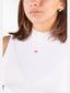 Diesel Mock Neck Ribbed Tank Top White one-kickz