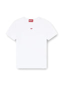 Diesel Womens T-Shirt With D Logo Patch White one-kickz