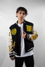 OFF-WHITE Graphics Leather Varsity Jacket