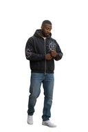 Eclipse’ Grey Acid Wash Rhinestone Hoodie