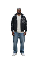 Eclipse’ Grey Acid Wash Rhinestone Hoodie