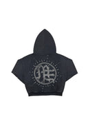Eclipse’ Grey Acid Wash Rhinestone Hoodie