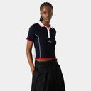 Eme Studios Fete Navy Knit Polo one-kickz