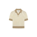 Eme Studios Ocata Crochet Knit Polo Off Sand