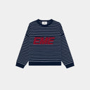 Eme Studios Pinstripe Knit Sweater Night Sky