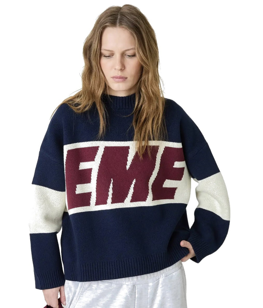 Eme Studios Thrill Navy Master Knit Sweater