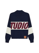 Eme Studios Thrill Navy Zipper KNit