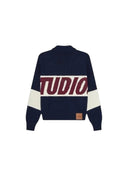 Eme Studios Thrill Navy Zipper KNit