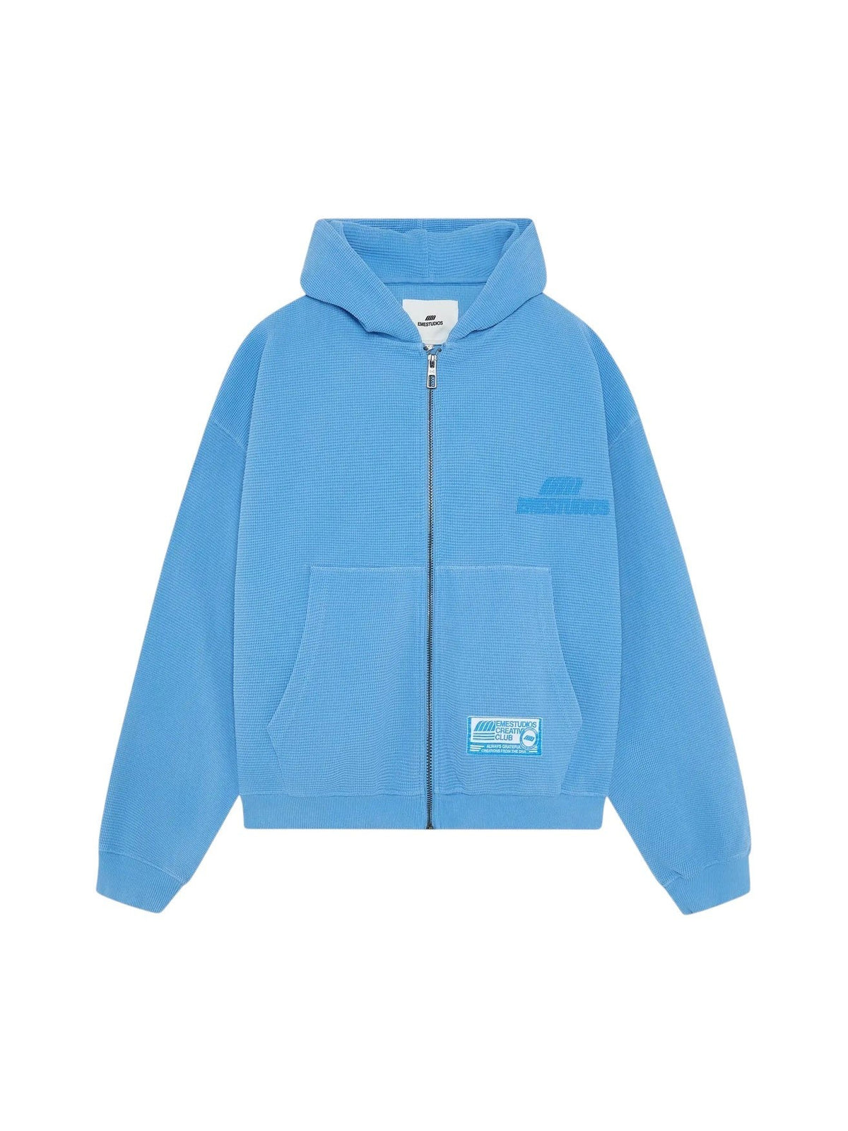 Eme Studios Waffle Cobalt Croped Boxy Full Zip