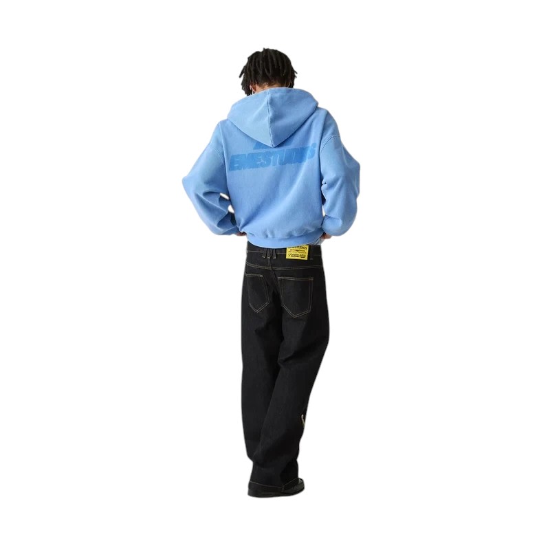 Eme Studios Waffle Cobalt Croped Boxy Full Zip