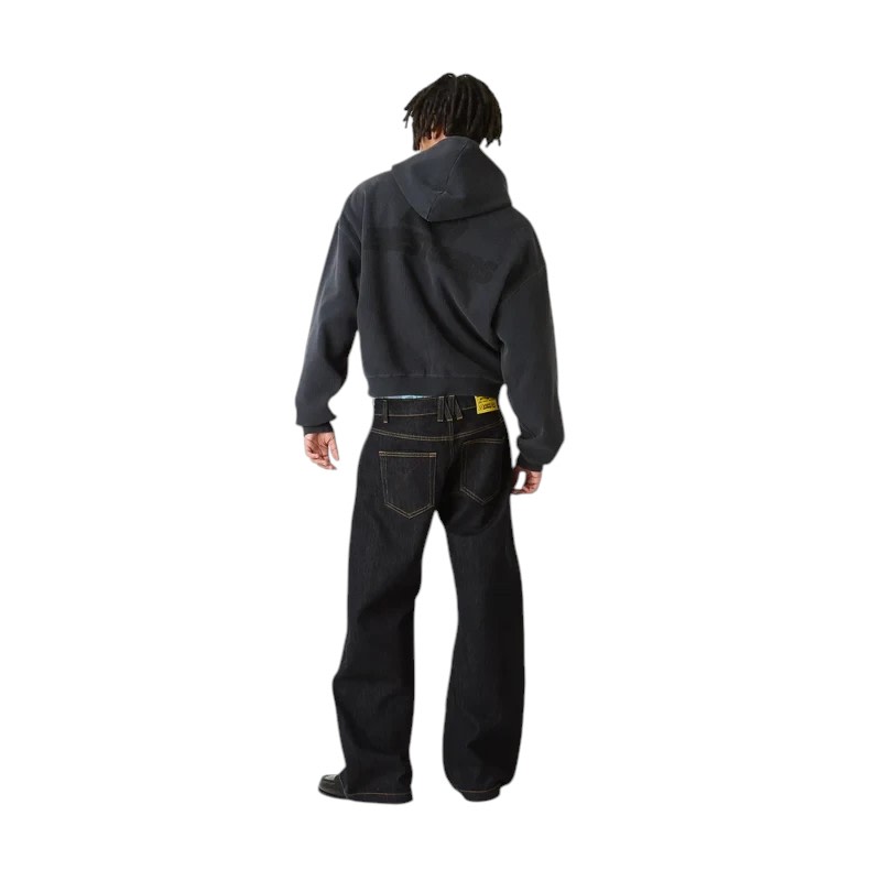 Eme Studios Waffle Croped Boxy Full Zip Navy