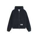 Eme Studios Waffle Croped Boxy Full Zip Navy