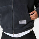 Eme Studios Waffle Navy Cropped Boxy Full Zip one-kickz