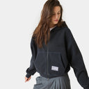 Eme Studios Waffle Navy Cropped Boxy Full Zip one-kickz