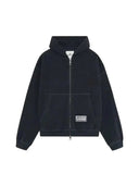 Eme Studios Waffle Navy Cropped Boxy Full Zip one-kickz