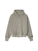 Essentials Embroidered Classic Full Zip Hoodie Smoke Grey one-kickz