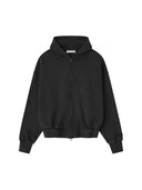 Essentials Embroidered Classic Full Zip Hoodie Vintage Black one-kickz