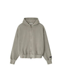 Essentials Embroidered Classic Full Zip Hoodie Smoke Grey one-kickz